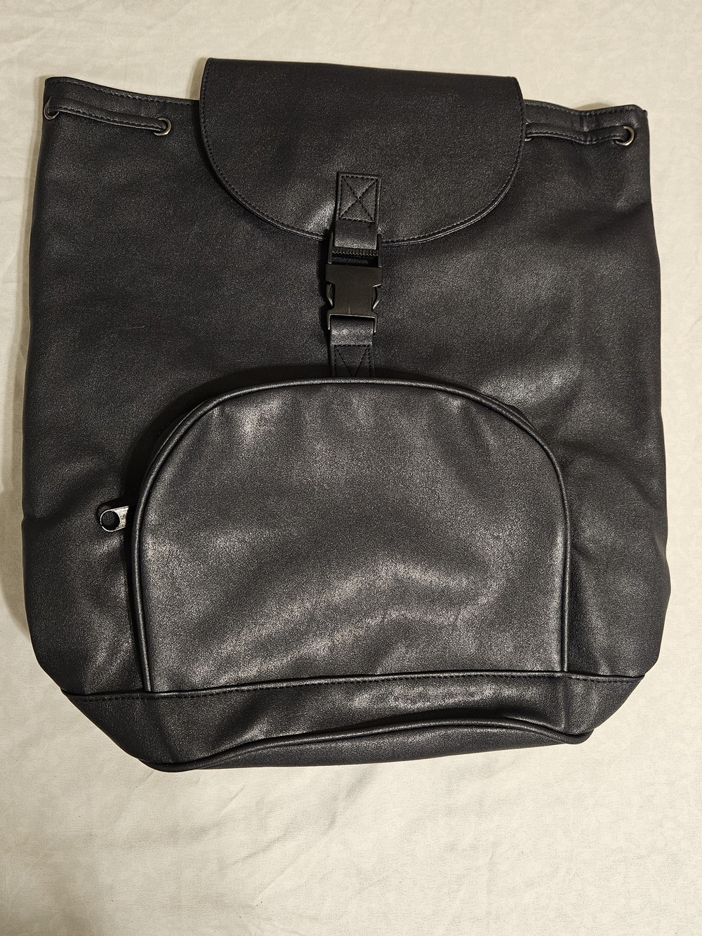 YSL Kourus Black Faux Leather Backpack - Modern Minimalist